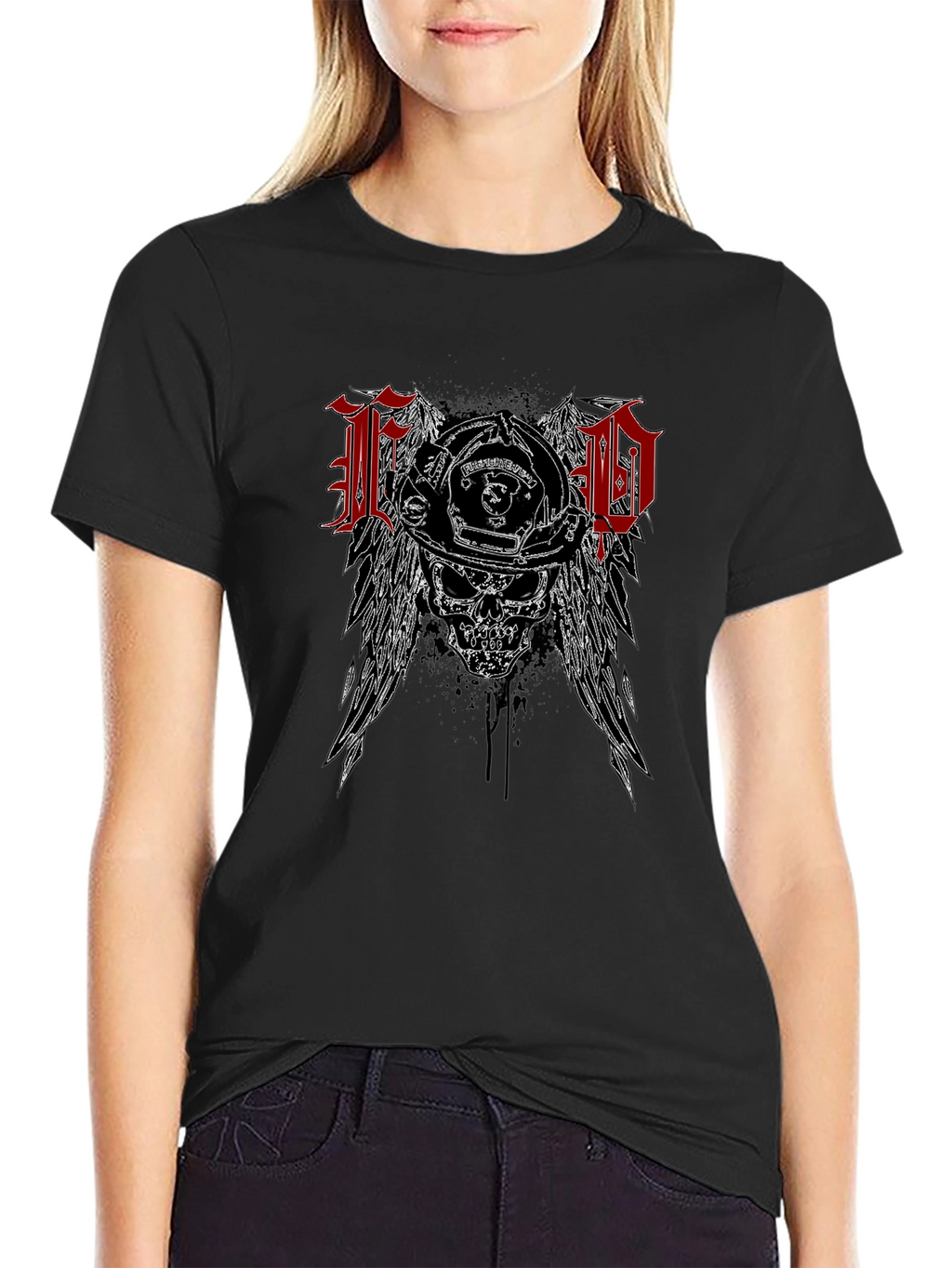 FD Firefighter Skull Graphic Tee
