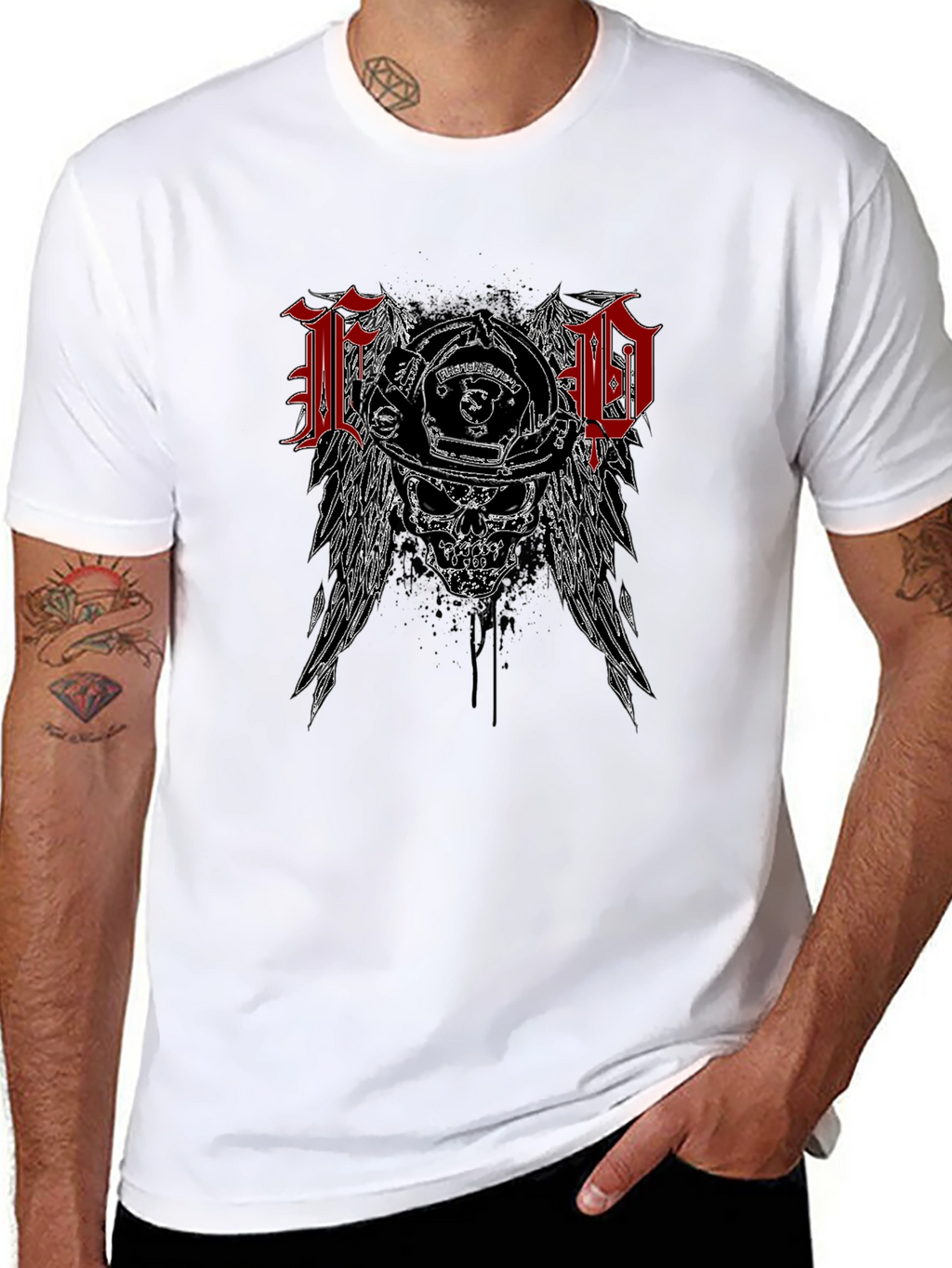 FD Firefighter Skull Graphic Tee