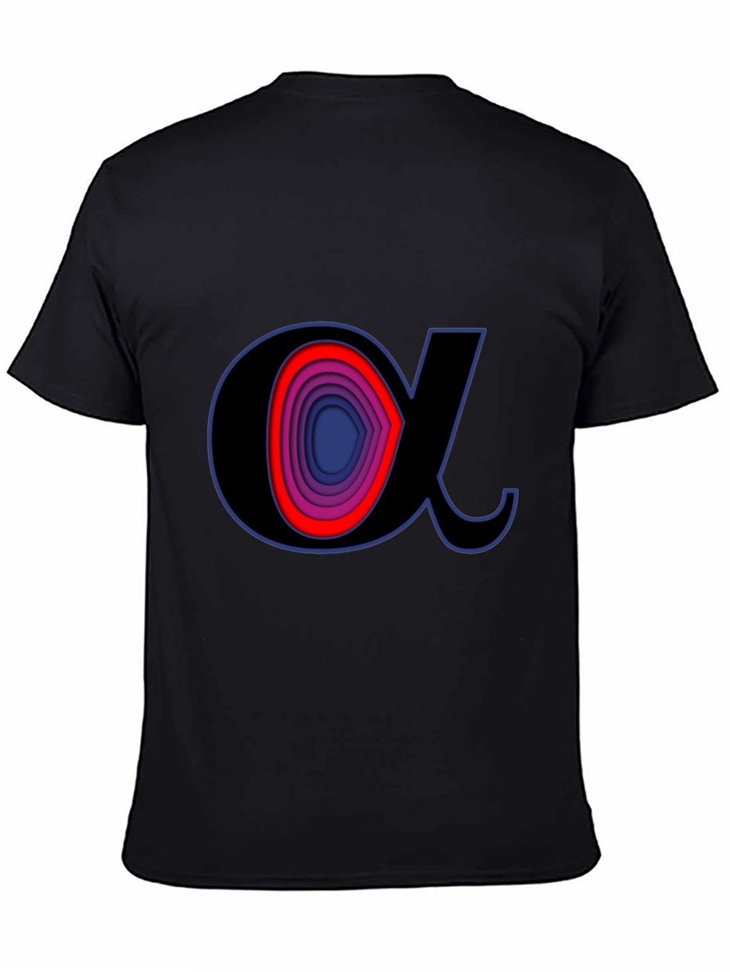 Alpha Symbol Graphic Tee - Stylish Black T-Shirt