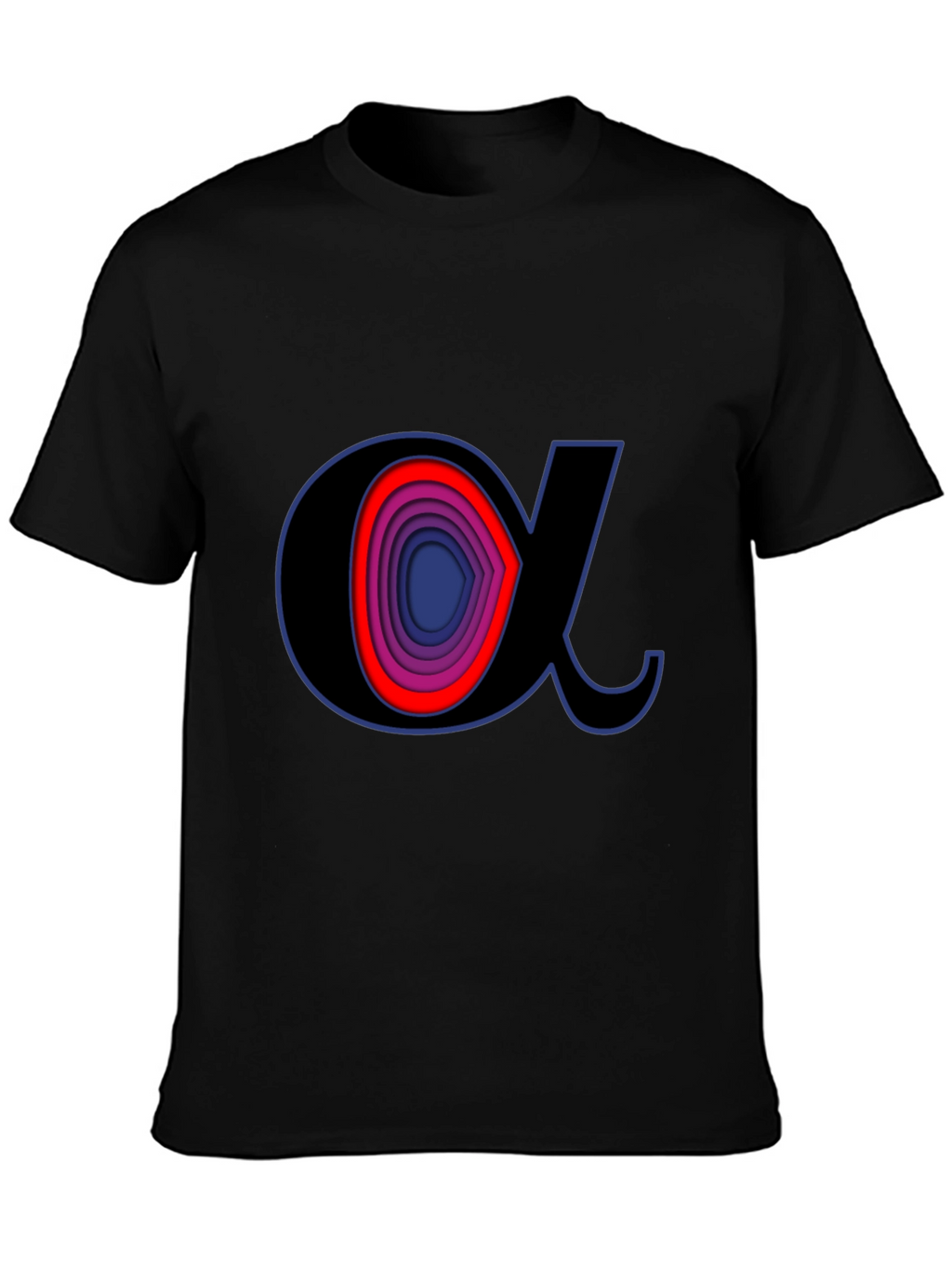 Alpha Symbol Graphic Tee - Stylish Black T-Shirt