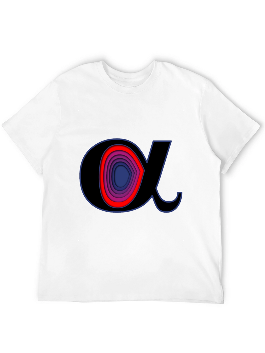 Alpha Symbol Graphic Tee - Stylish Black T-Shirt