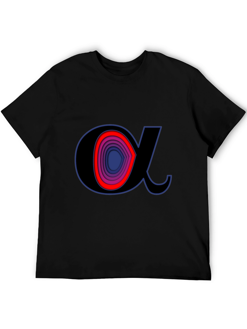 Alpha Symbol Graphic Tee - Stylish Black T-Shirt