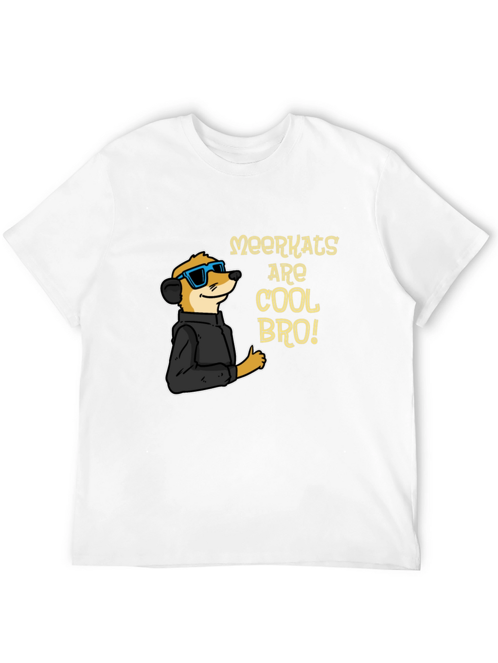 Cool Meerkat T-Shirt - Black Cotton Tee