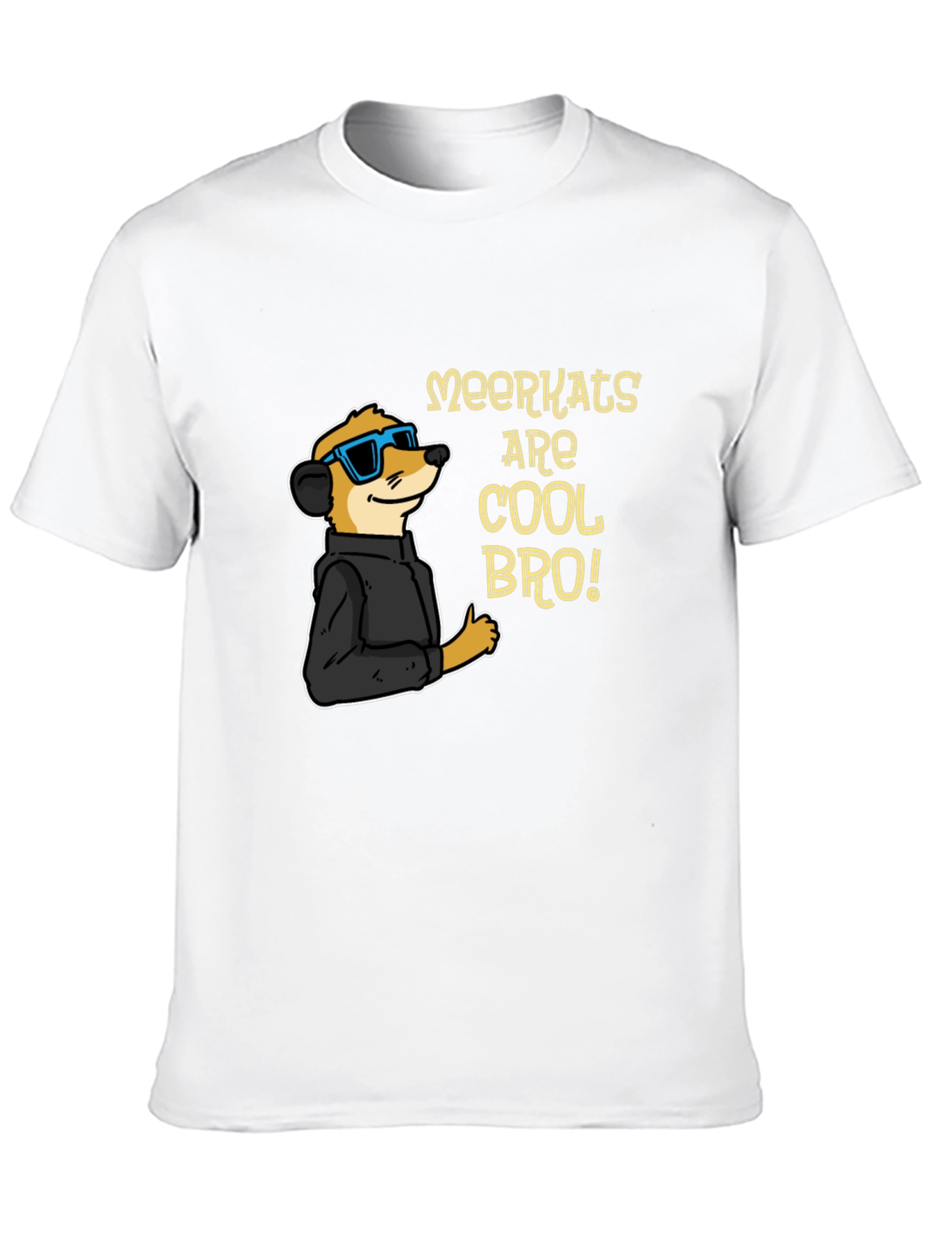 Cool Meerkat T-Shirt - Black Cotton Tee