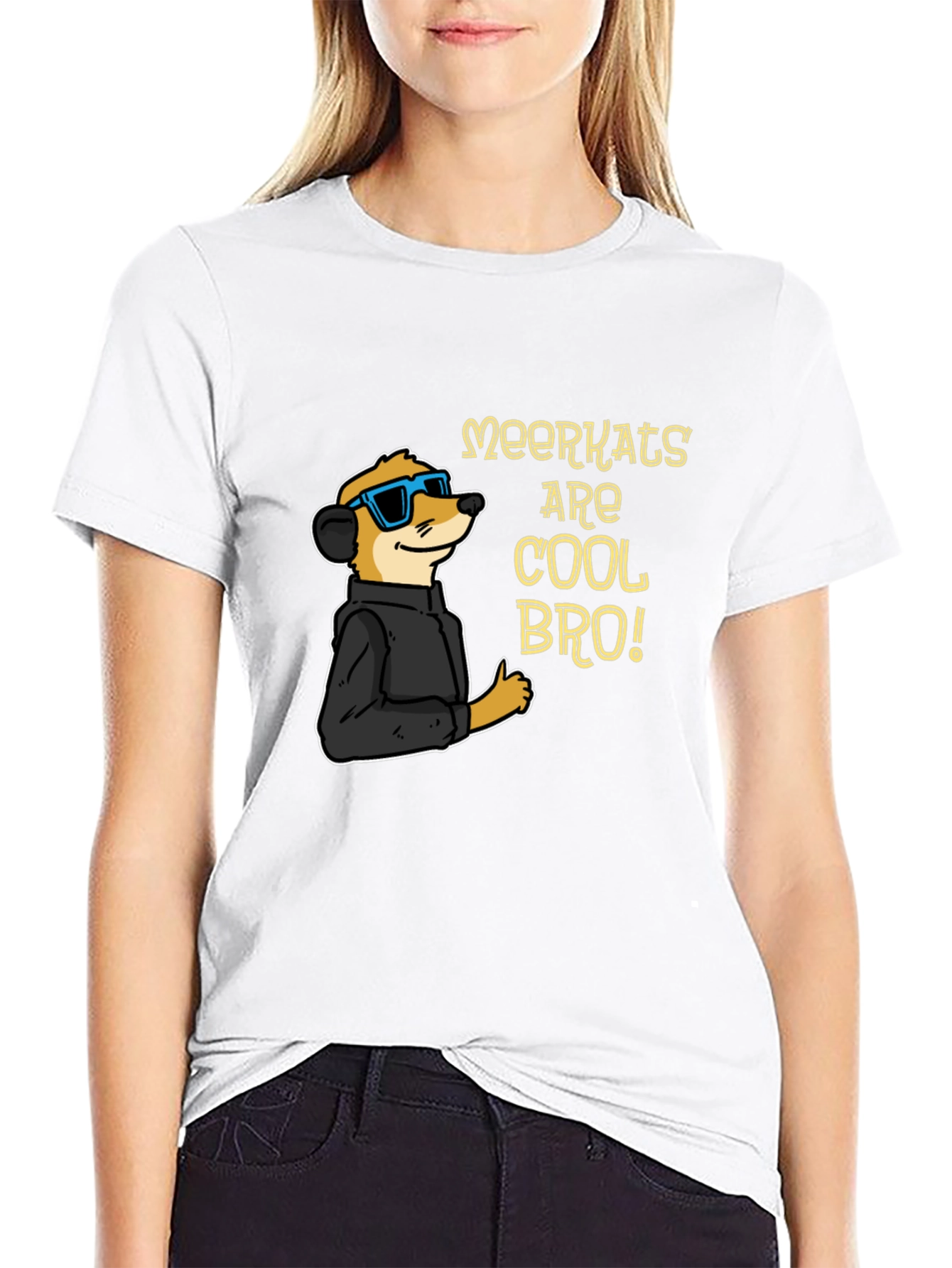 Cool Meerkat T-Shirt - Black Cotton Tee