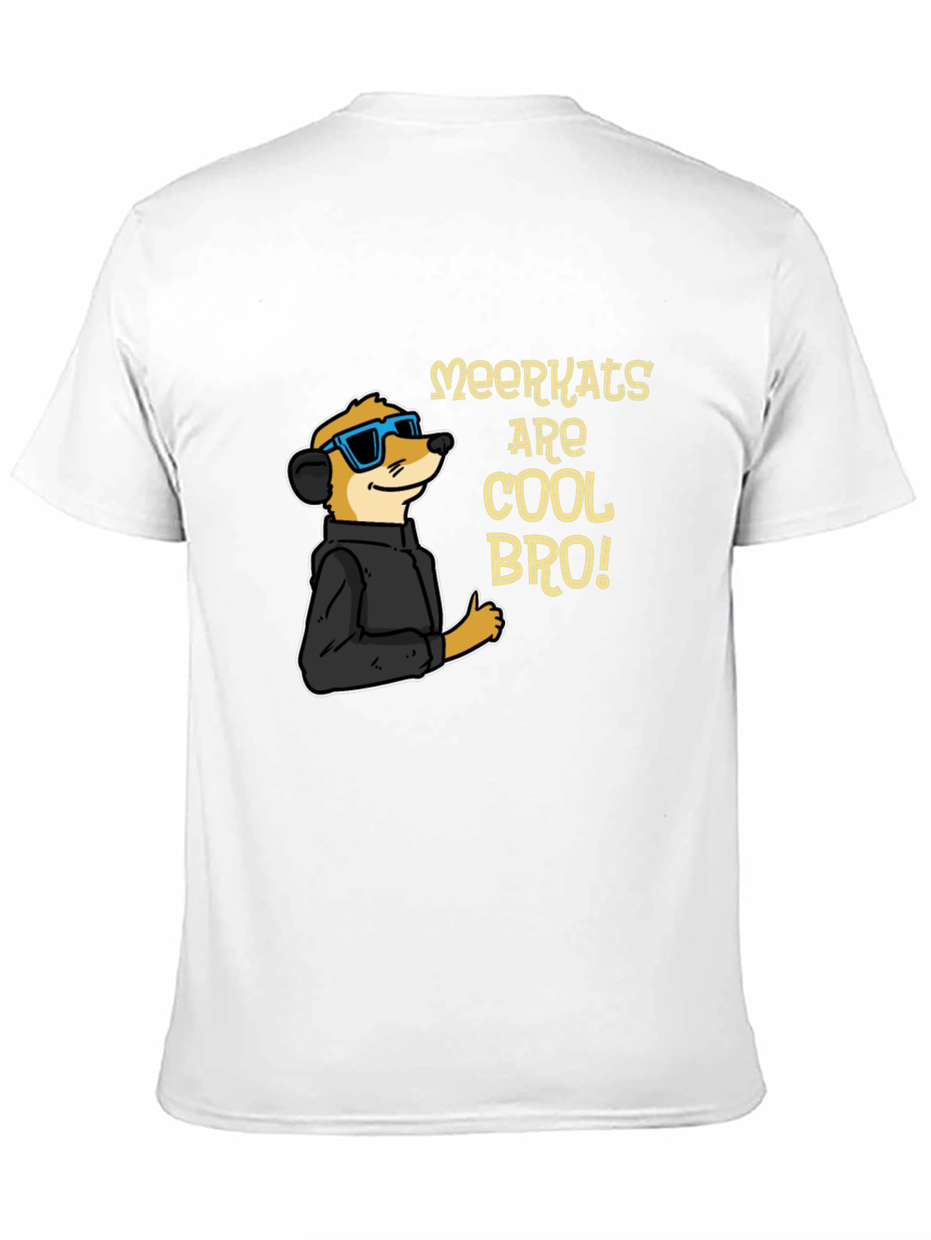 Cool Meerkat T-Shirt - Black Cotton Tee