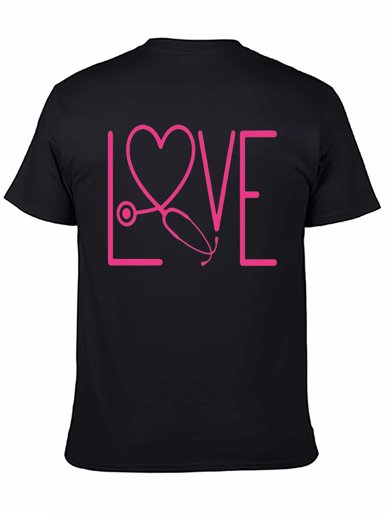 Love Nurse T-Shirt - Pink Stethoscope Heart
