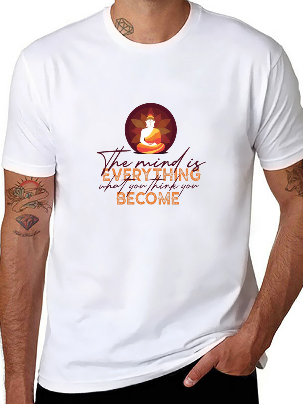 Mind is Everything Buddha Graphic Tee - Black