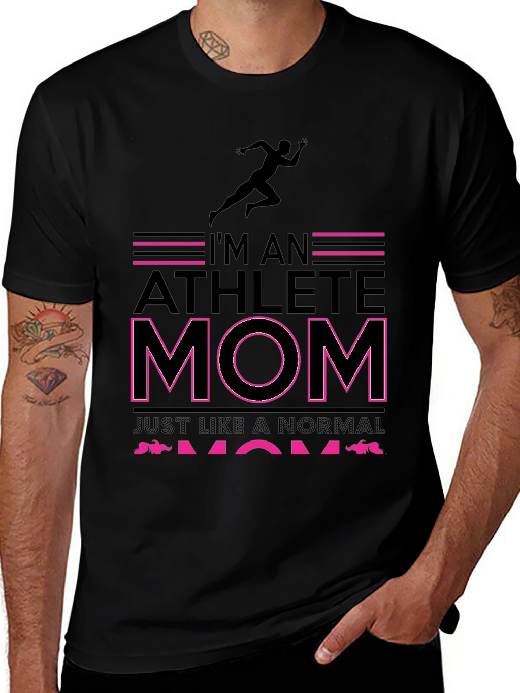 Athlete Mom Graphic Tee - Black