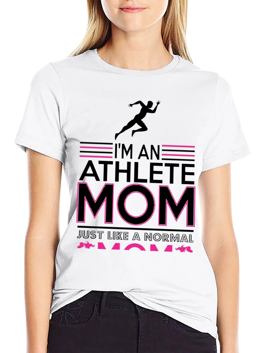 Athlete Mom Graphic Tee - Black