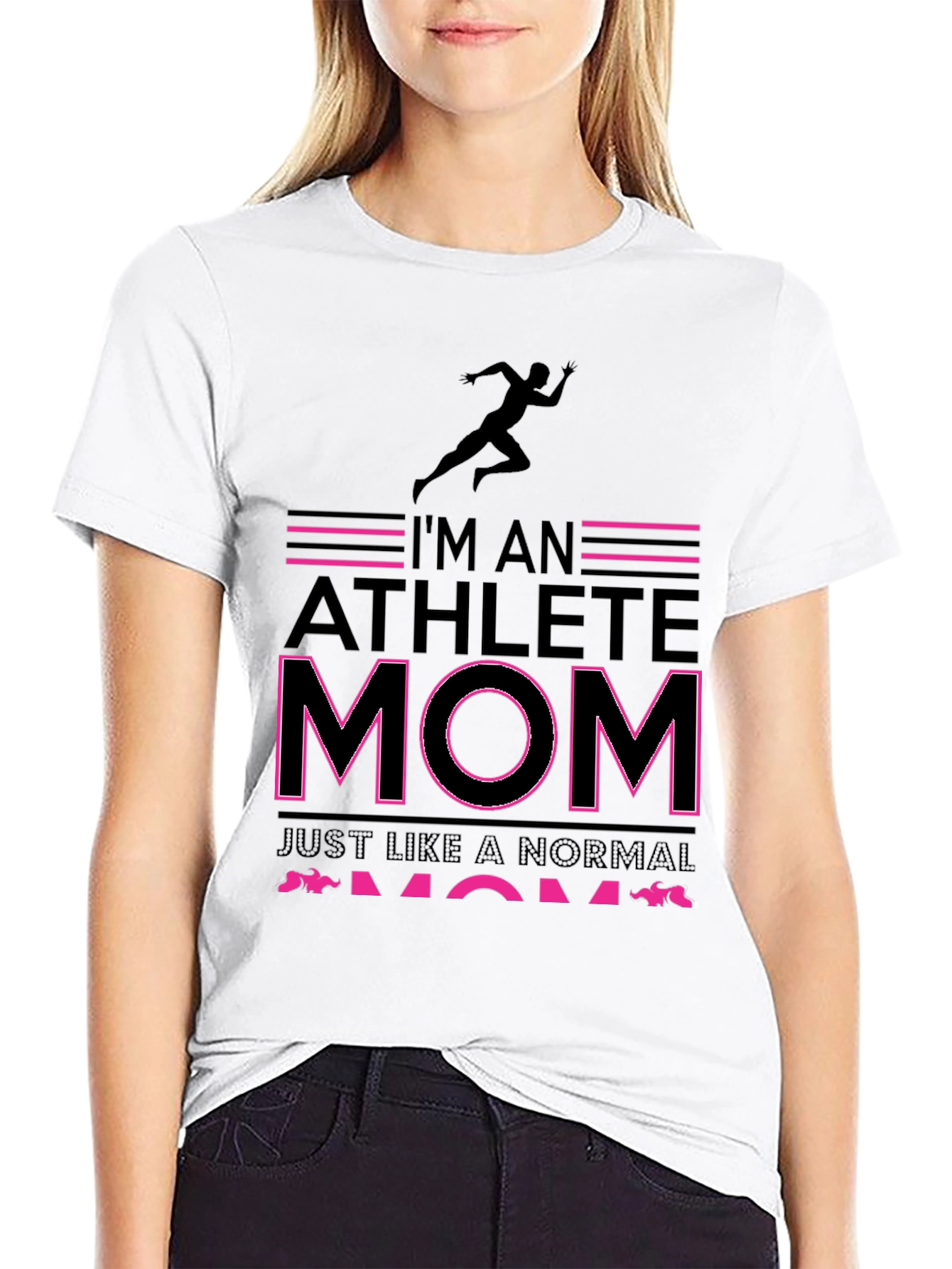 Athlete Mom Graphic Tee - Black