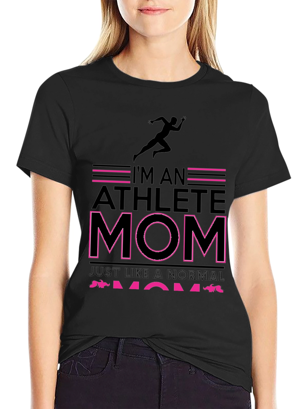 Athlete Mom Graphic Tee - Black
