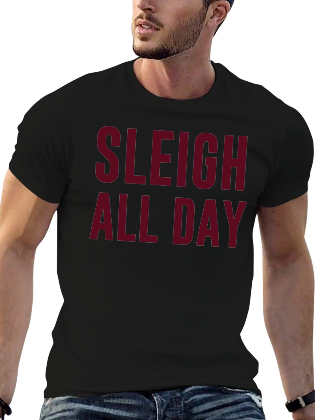 Sleigh All Day Graphic Tee - Christmas Holiday Shirt