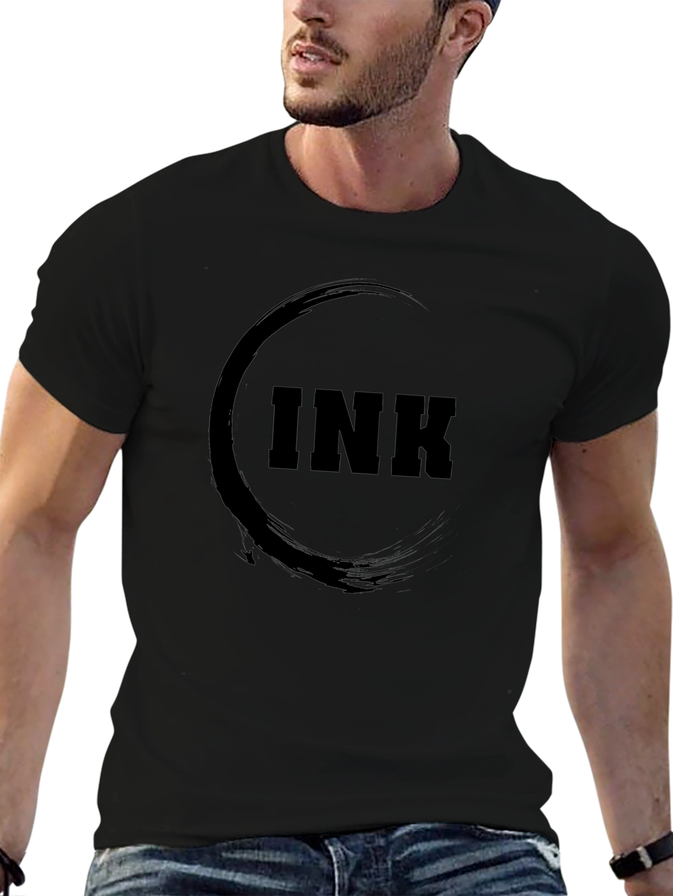 Mens Black INK Graphic T-Shirt
