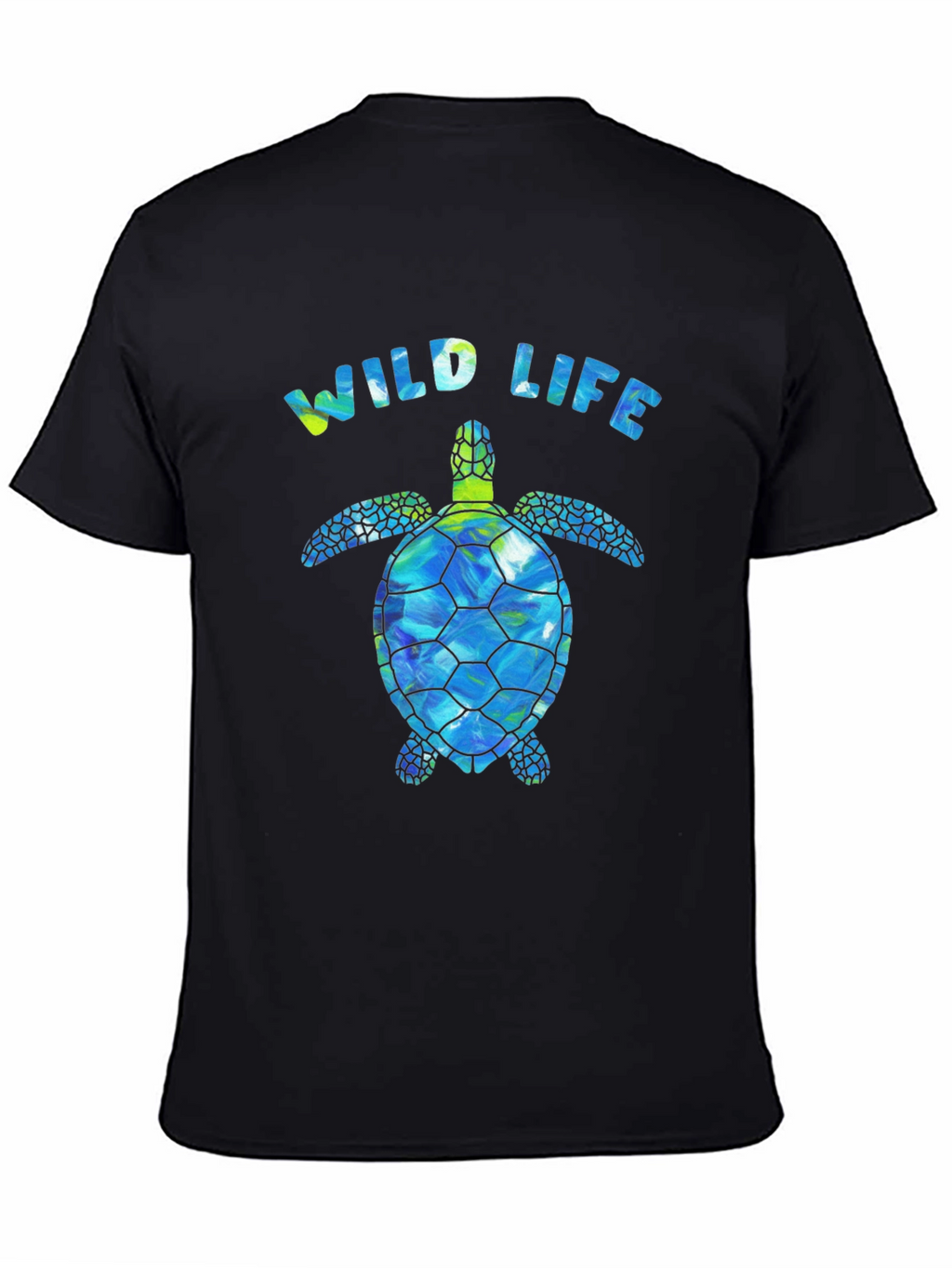 Wildlife Sea Turtle Graphic Tee - Black