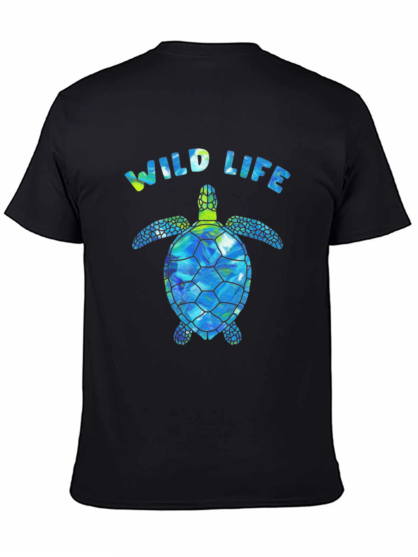 Wildlife Sea Turtle Graphic Tee - Black