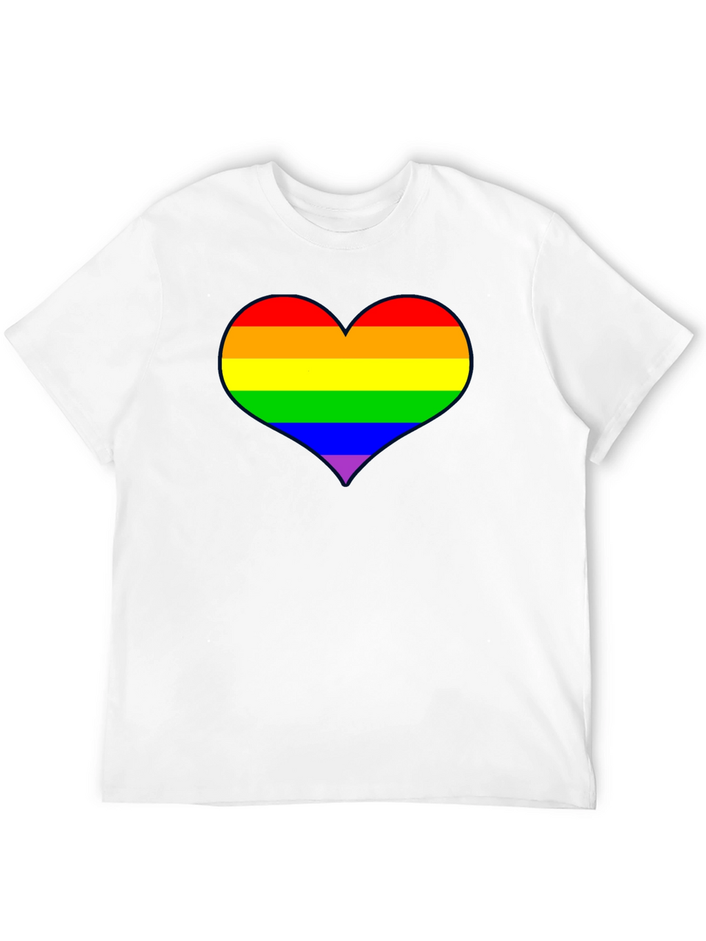 Rainbow Heart Pride T-Shirt - Black