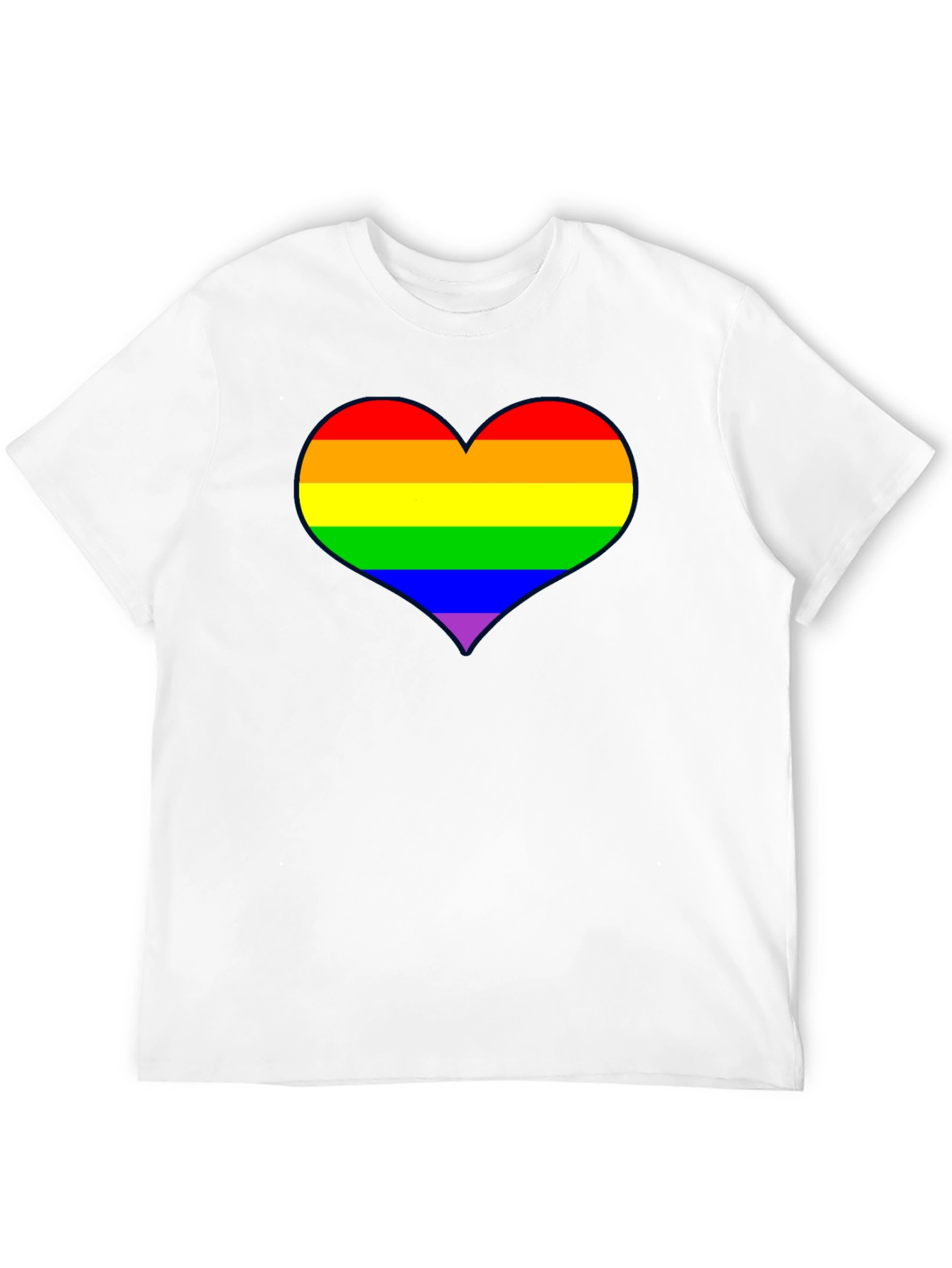 Rainbow Heart Pride T-Shirt - Black