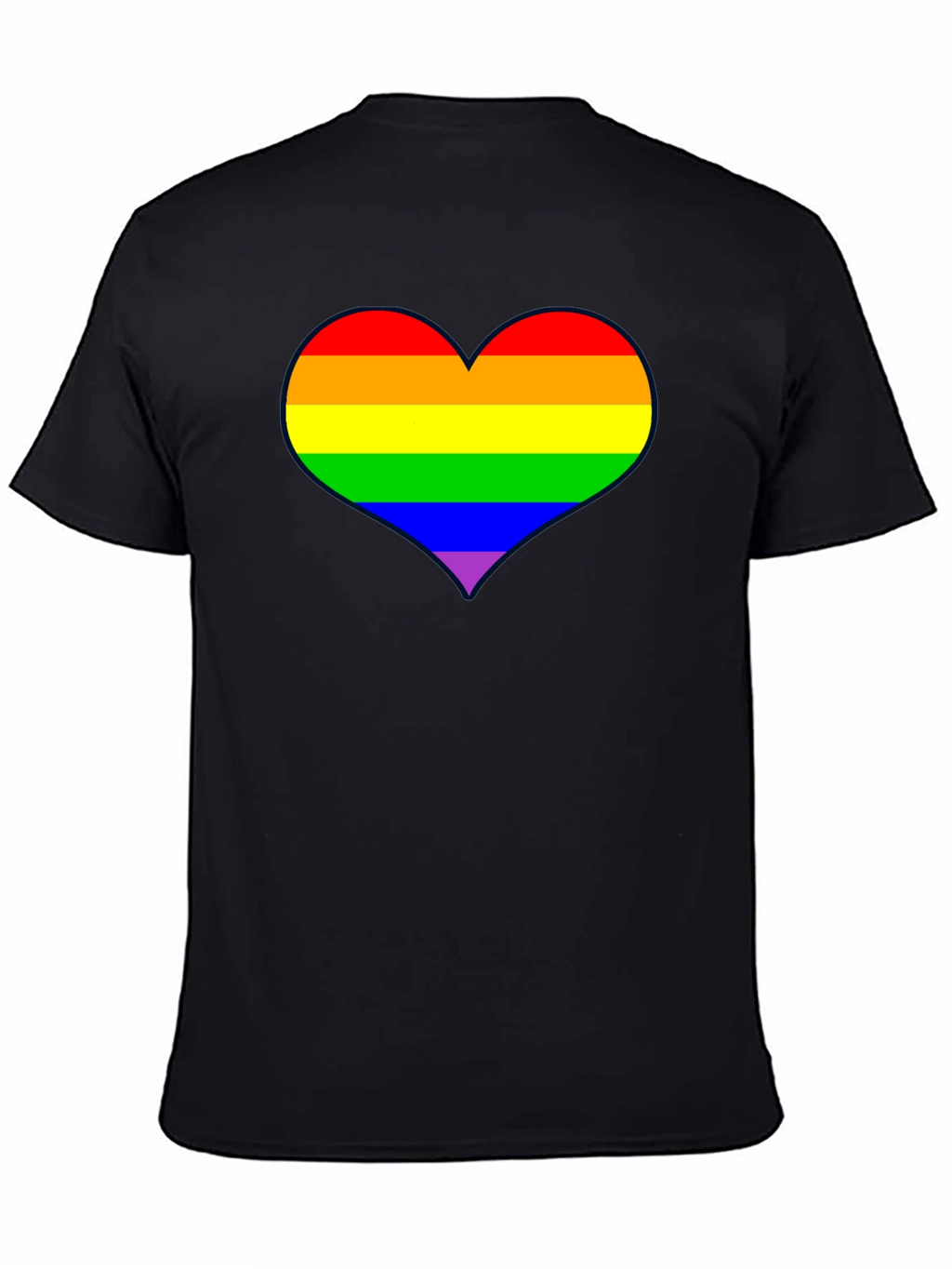 Rainbow Heart Pride T-Shirt - Black