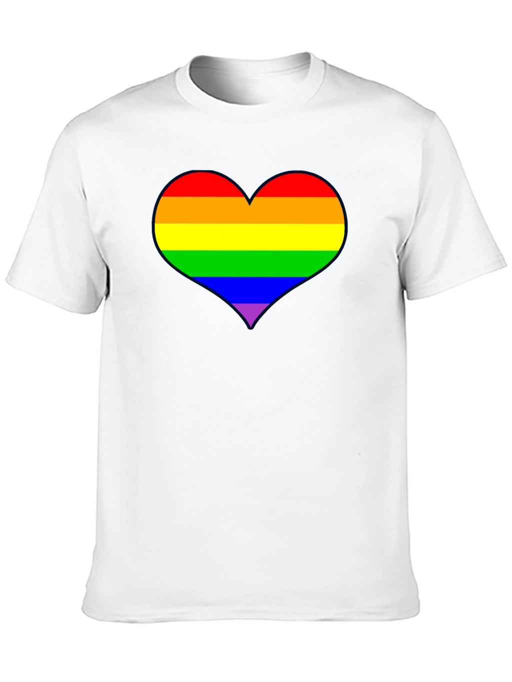 Rainbow Heart Pride T-Shirt - Black