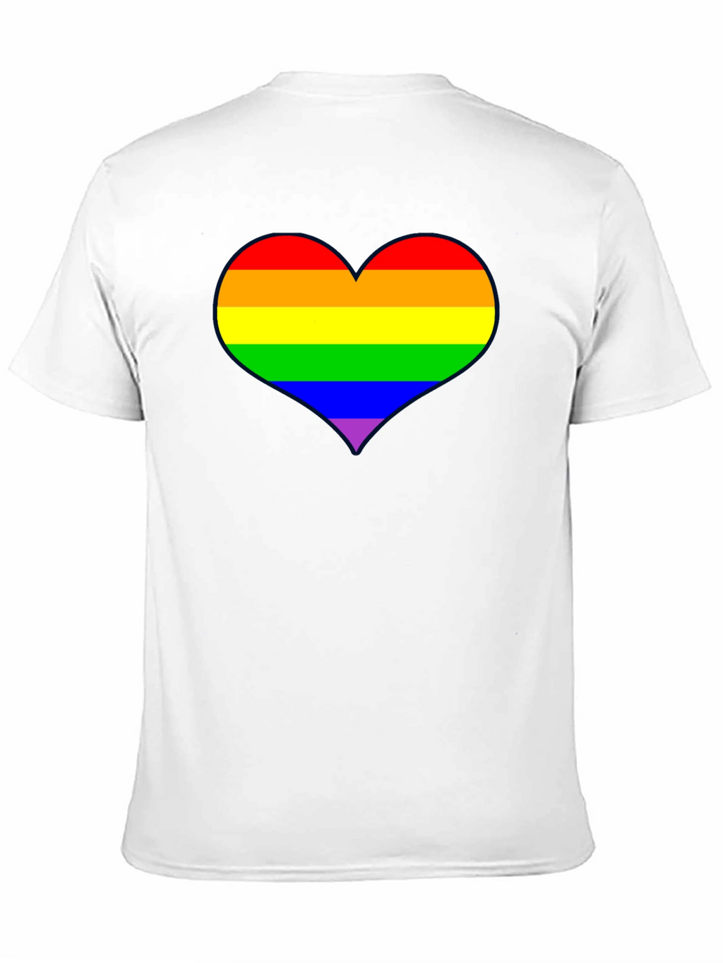Rainbow Heart Pride T-Shirt - Black