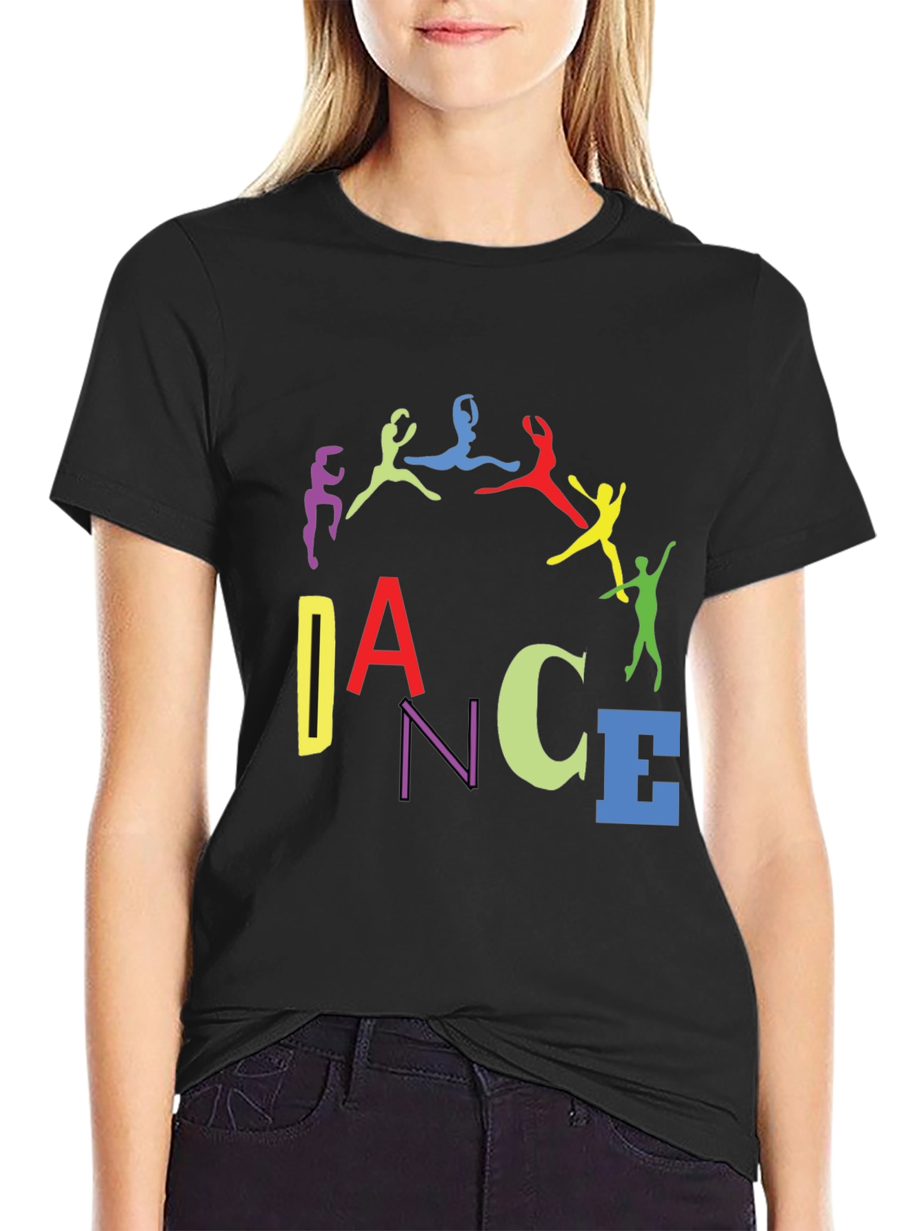 Colorful Dance Silhouette Graphic Tee