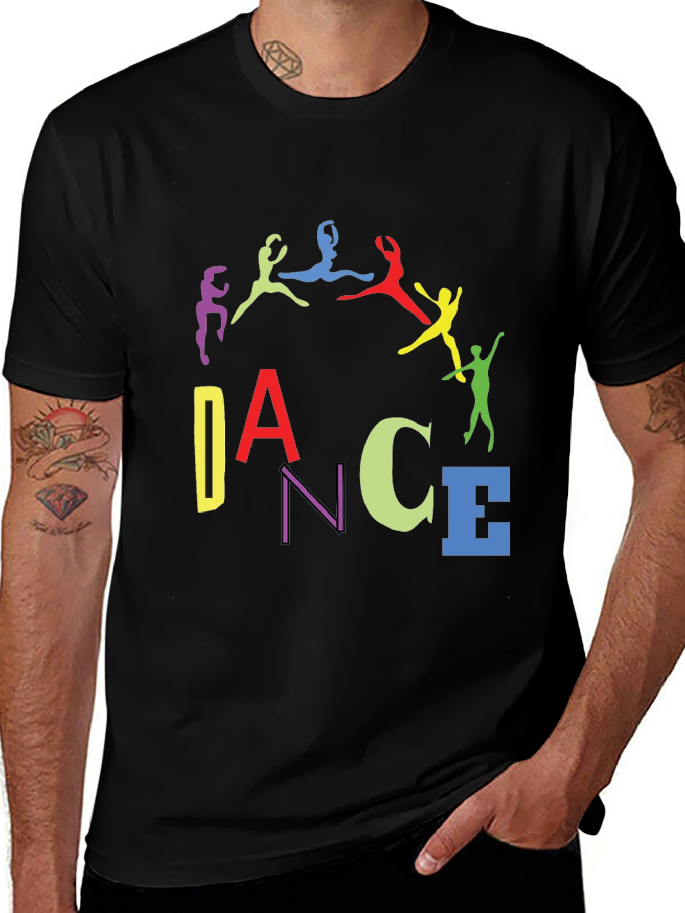 Colorful Dance Silhouette Graphic Tee