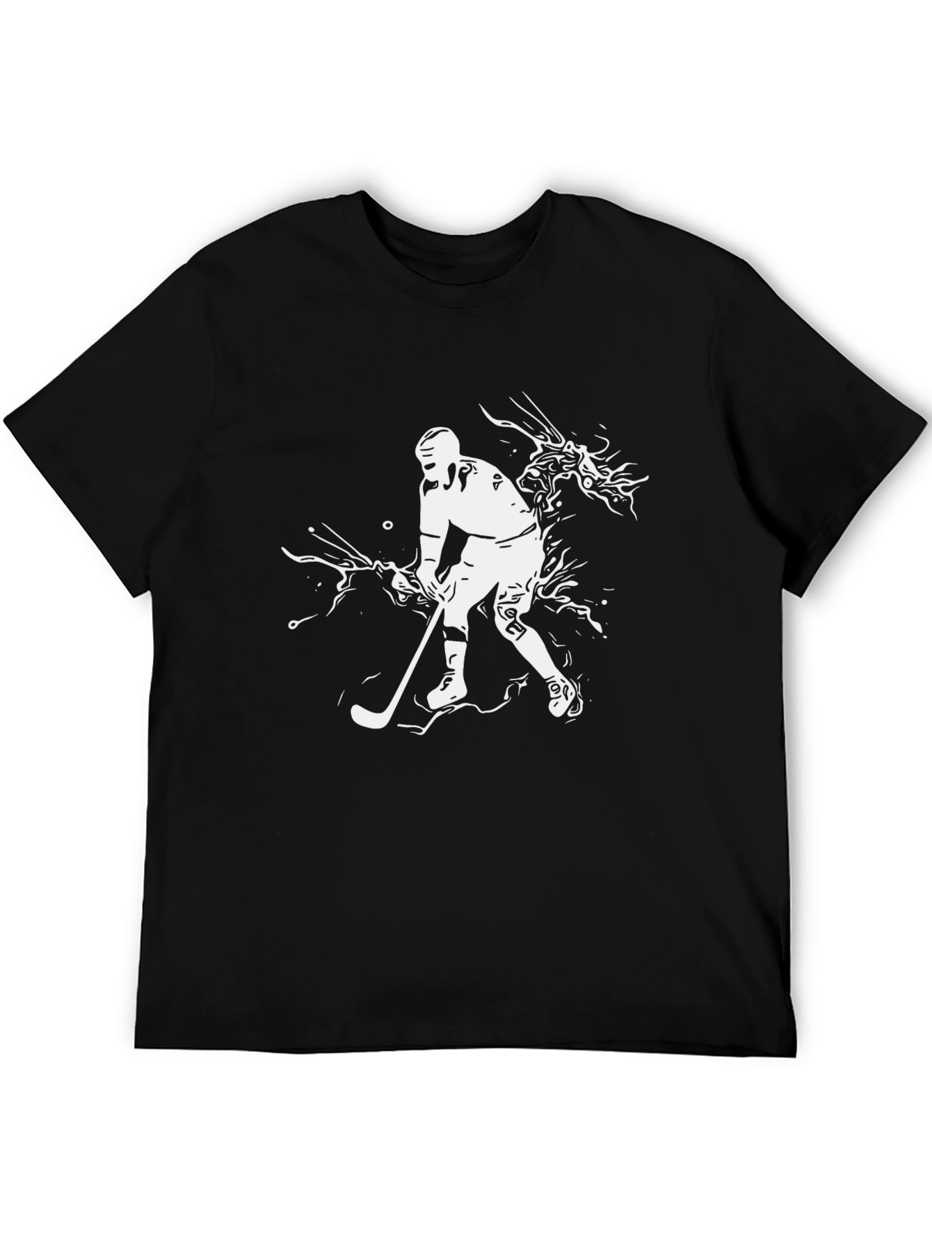 Hockey Player Graphic Tee - Black