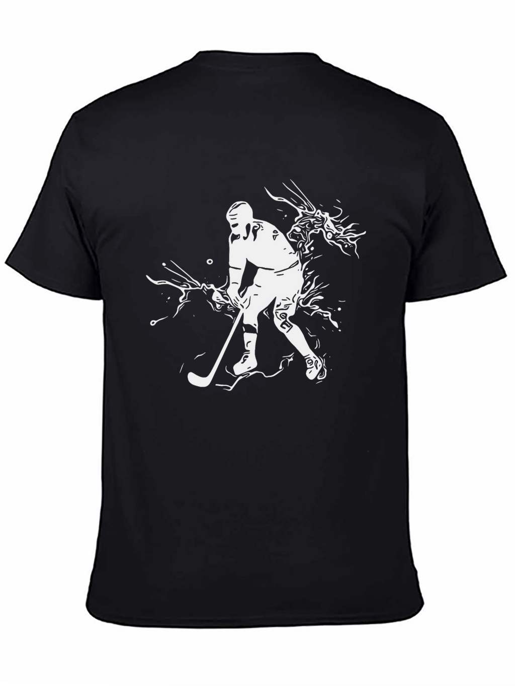 Hockey Player Graphic Tee - Black