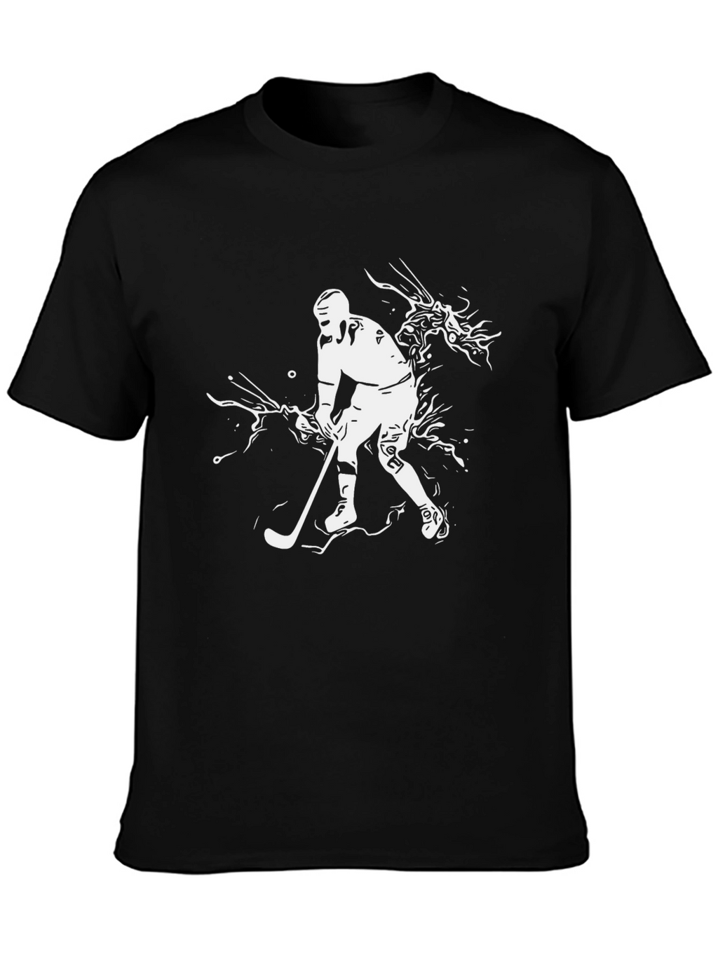 Hockey Player Graphic Tee - Black