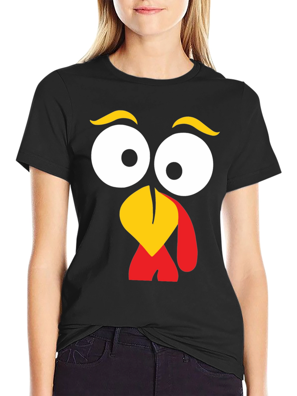 Turkey Face Graphic Tee - Thanksgiving Fun