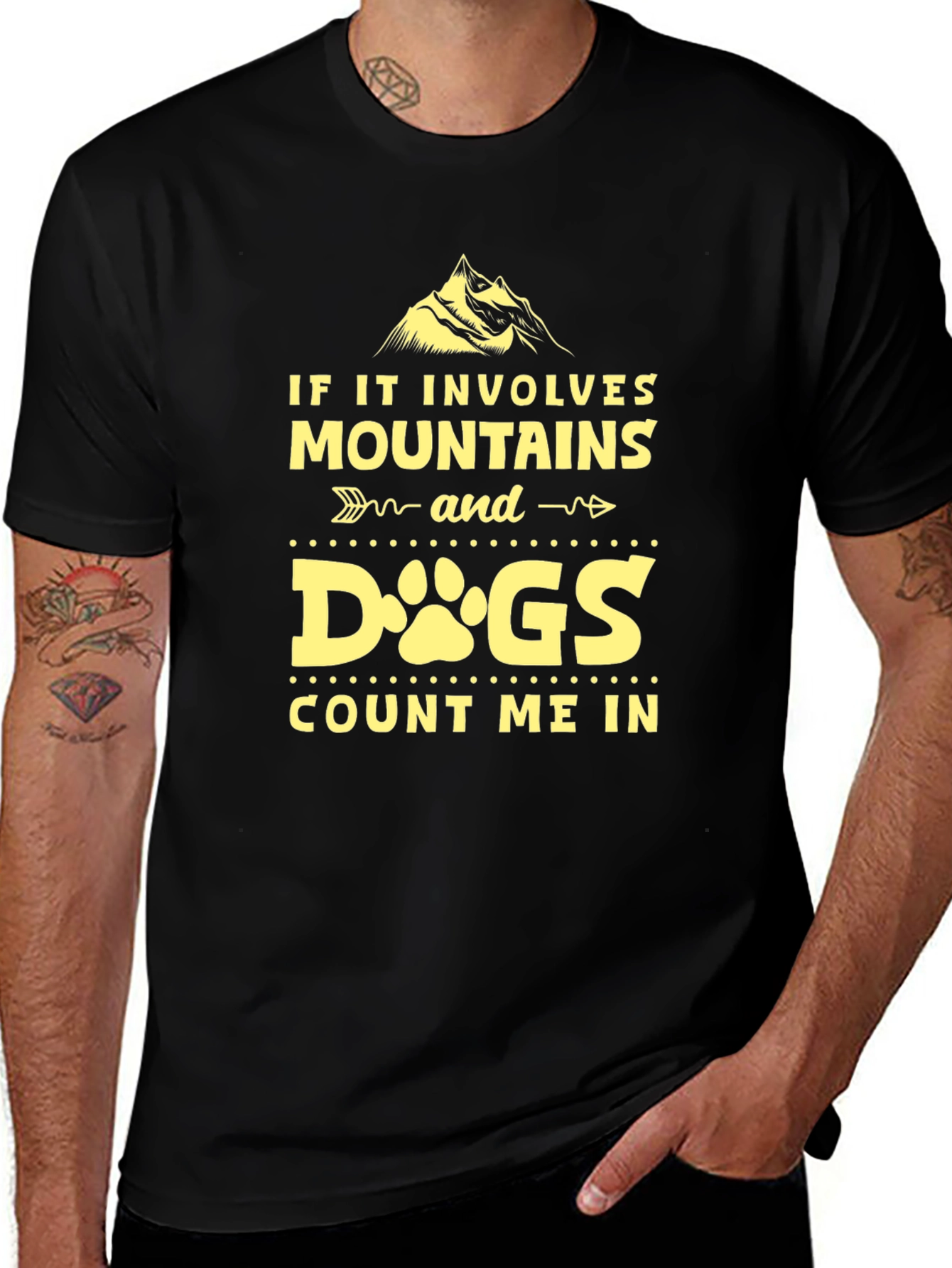 Mountains & Dogs Tee - Adventure Awaits!