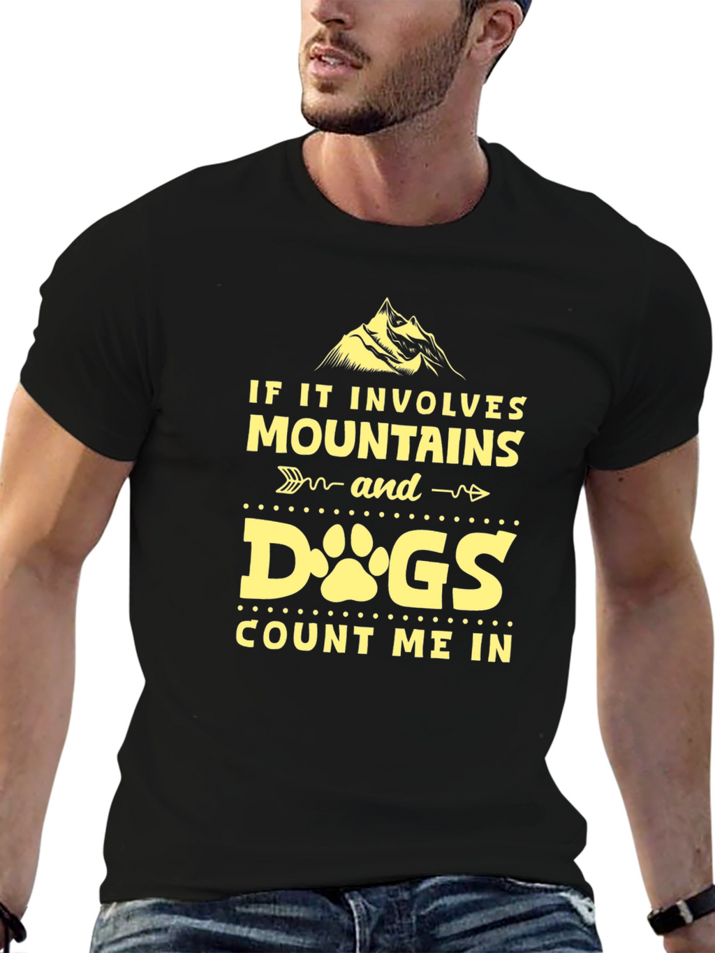 Mountains & Dogs Tee - Adventure Awaits!
