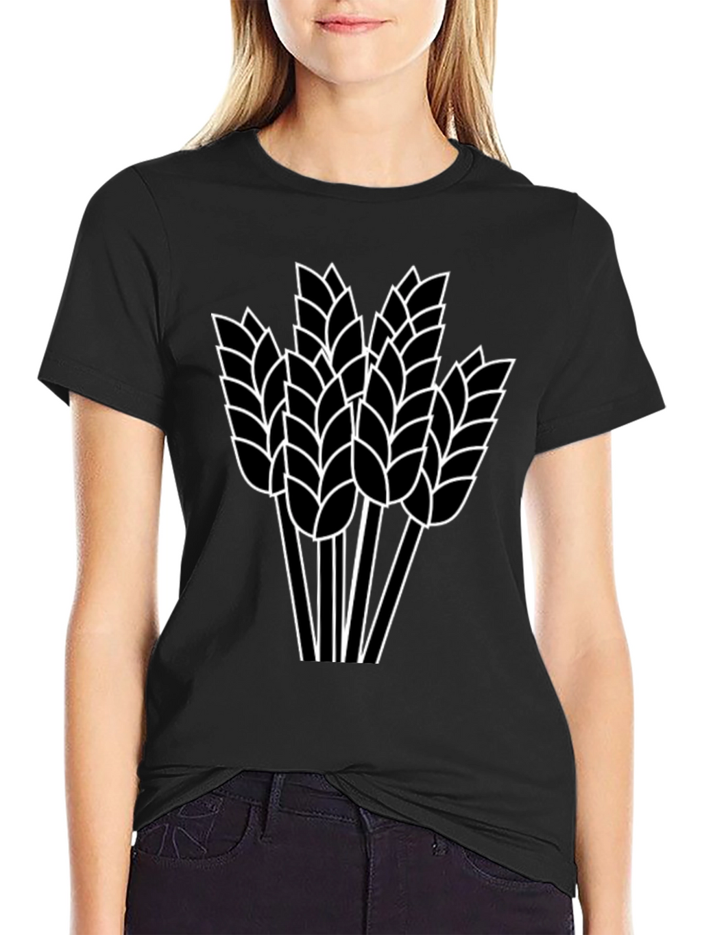 Wheat Graphic Black T-Shirt