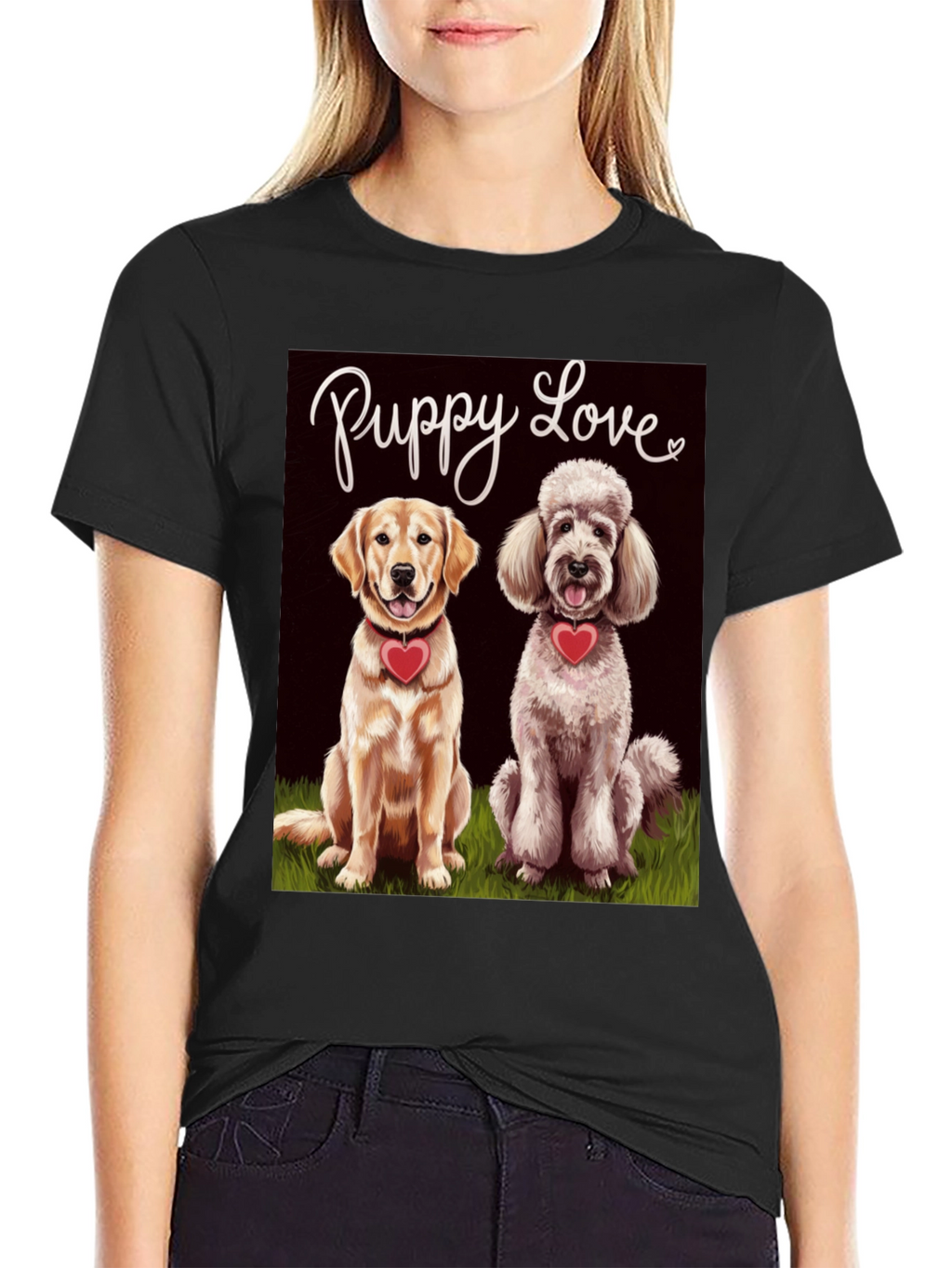 Puppy Love Graphic T-Shirt Cute Dog Tee
