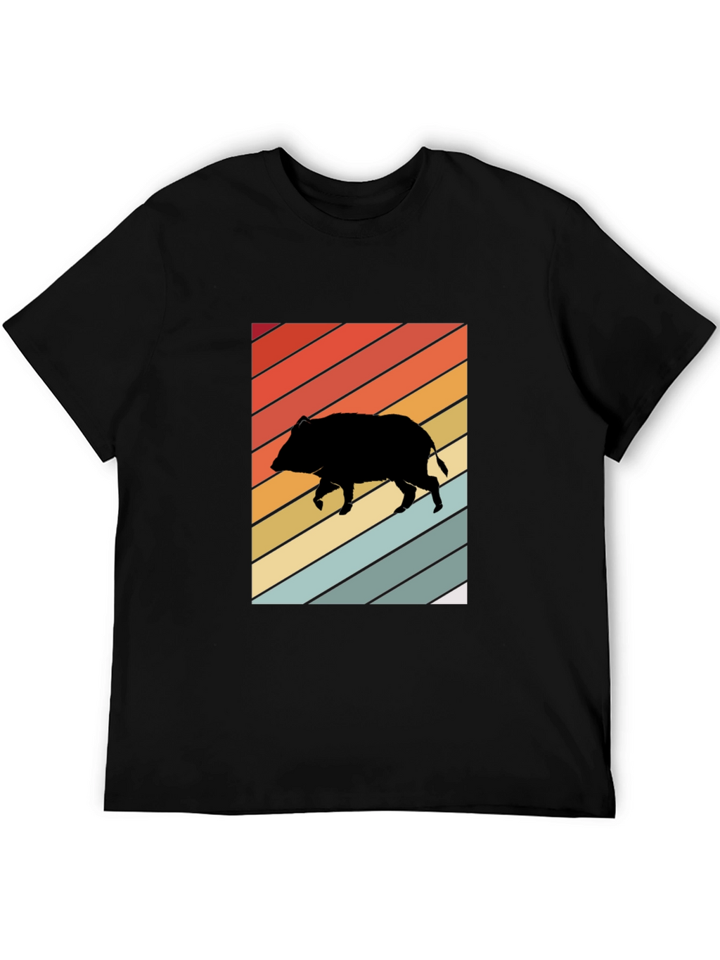 Retro Boar Graphic Tee - Unisex Black T-Shirt