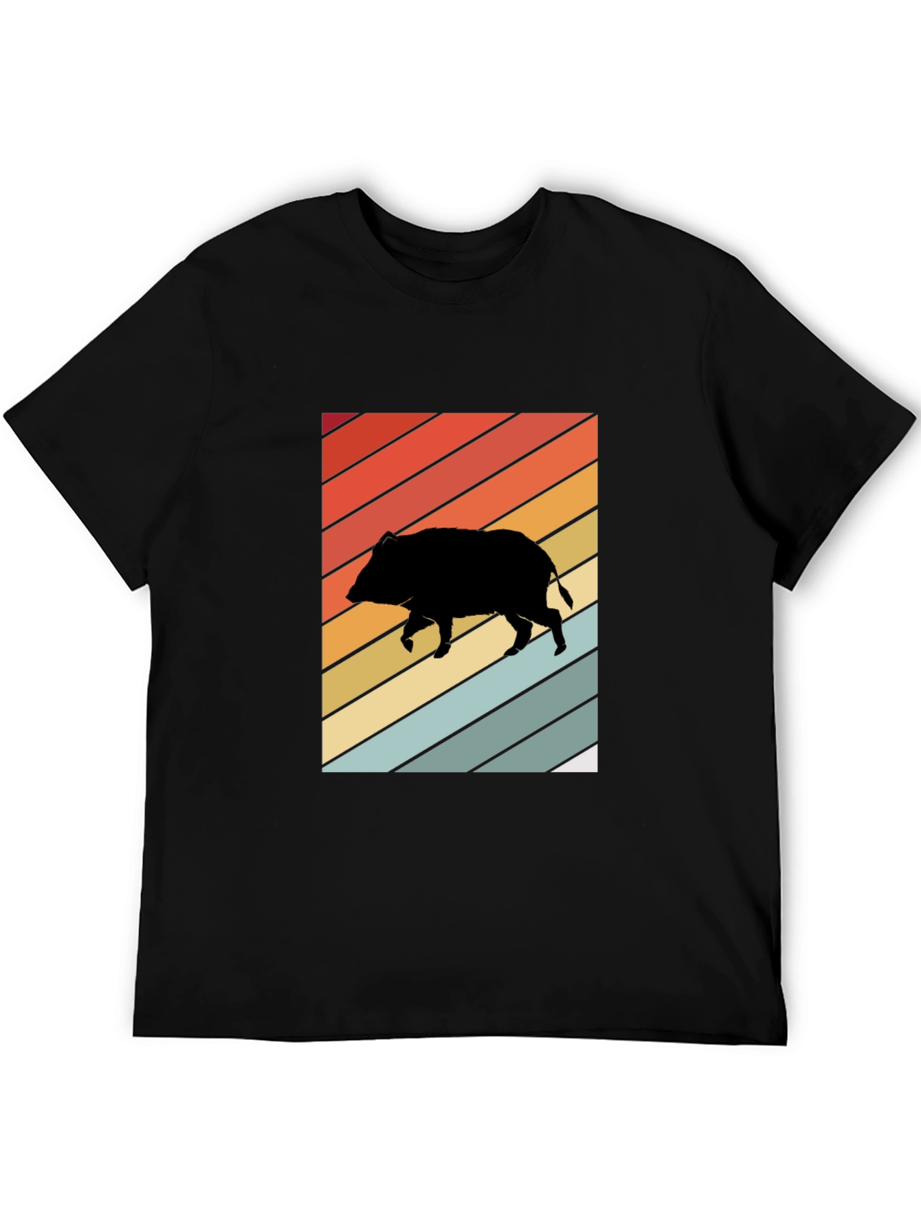 Retro Boar Graphic Tee - Unisex Black T-Shirt