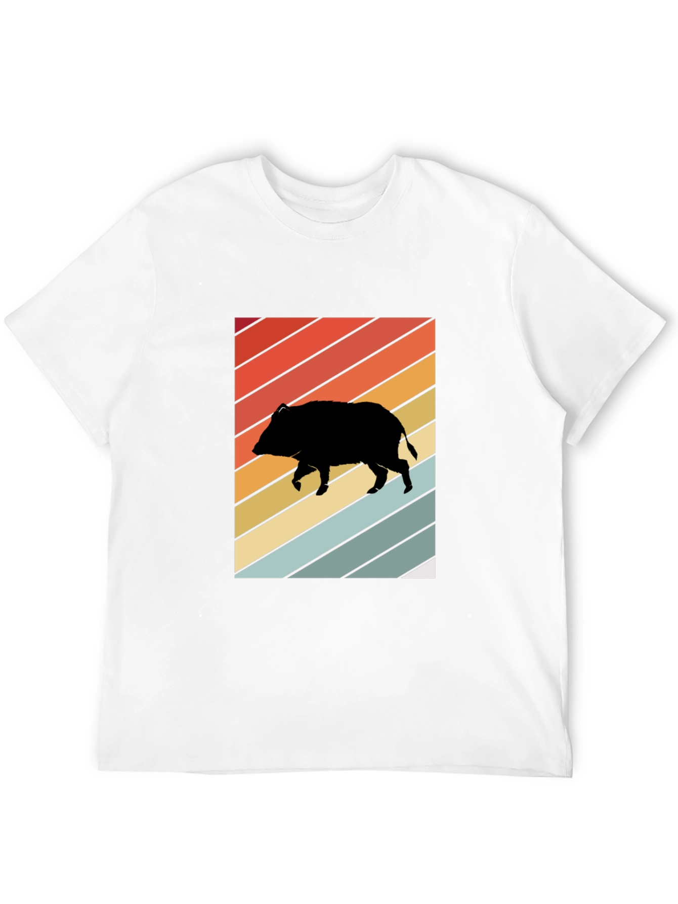 Retro Boar Graphic Tee - Unisex Black T-Shirt