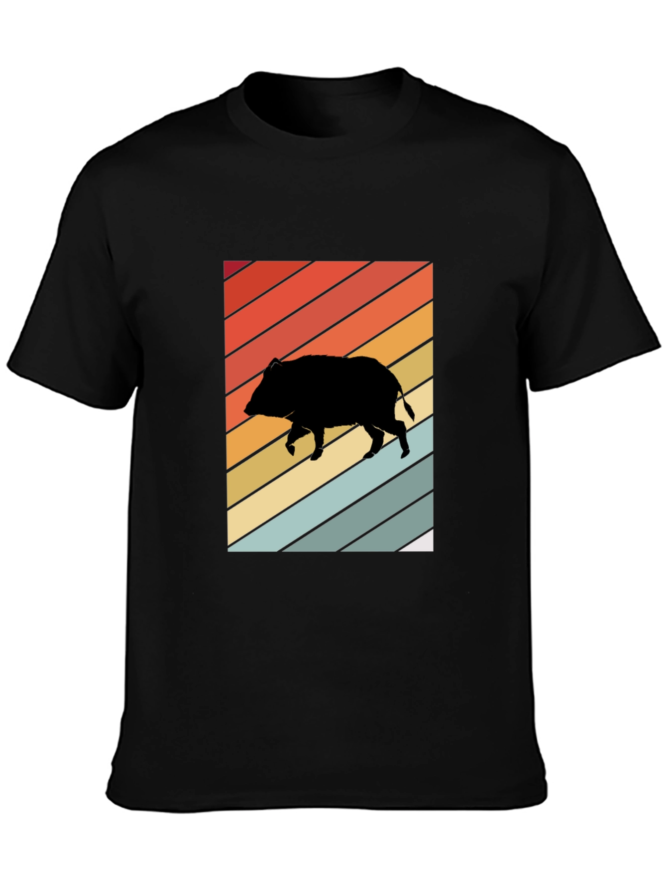 Retro Boar Graphic Tee - Unisex Black T-Shirt