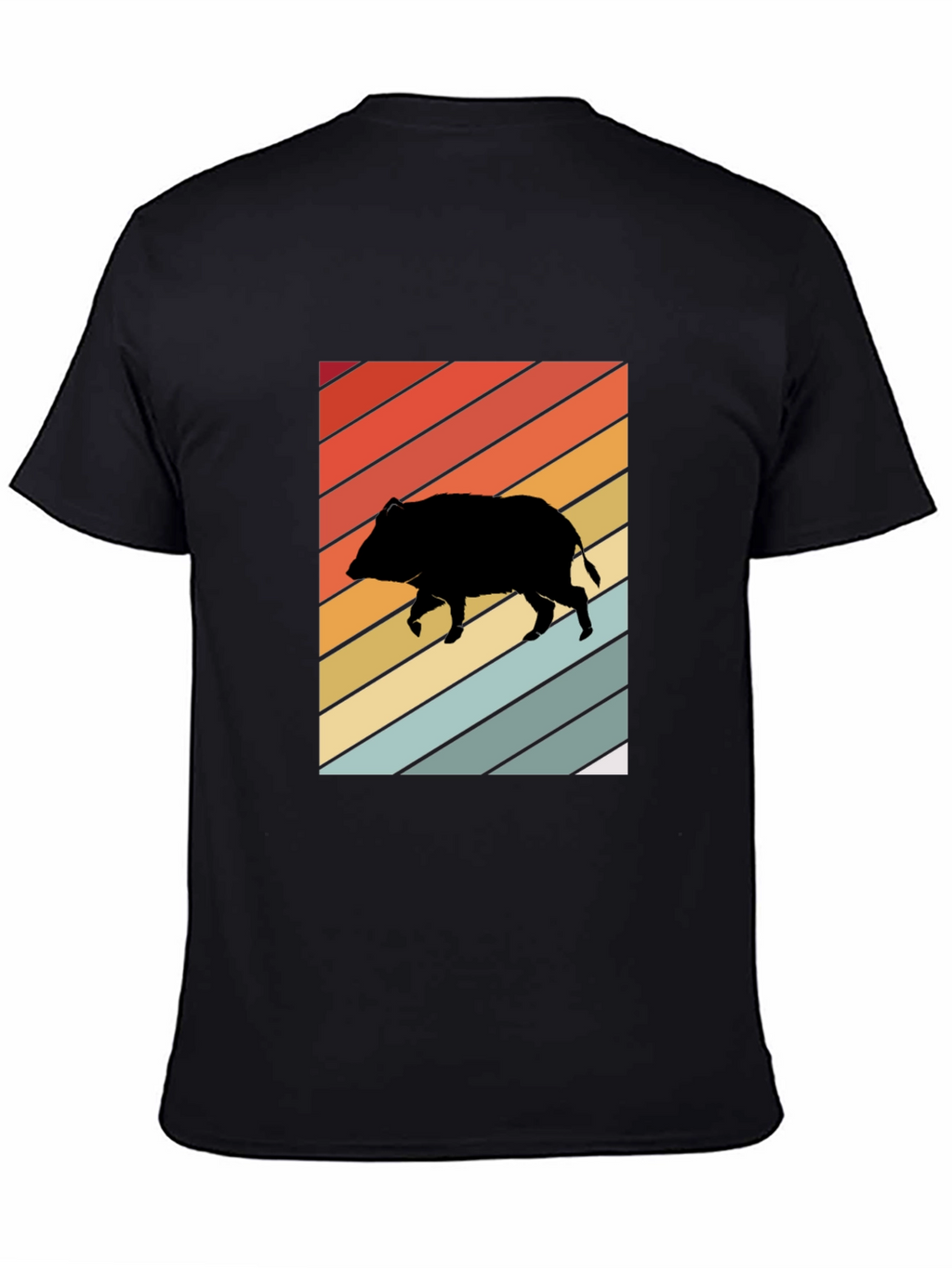 Retro Boar Graphic Tee - Unisex Black T-Shirt