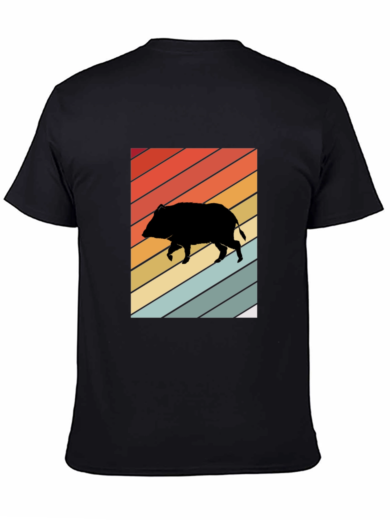 Retro Boar Graphic Tee - Unisex Black T-Shirt