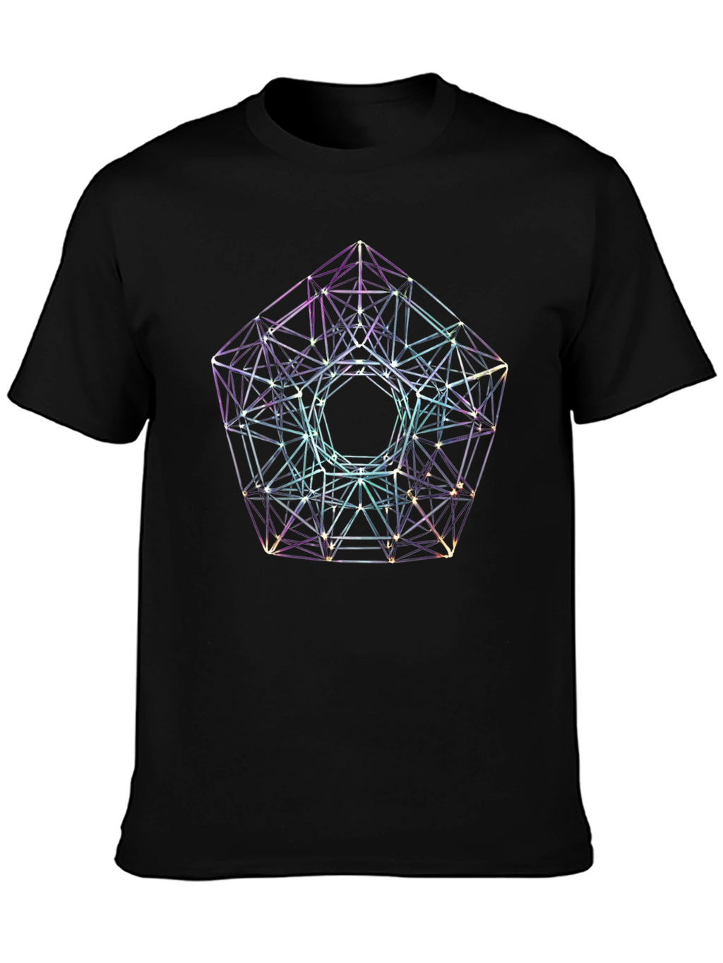 Geometric Shape Black T-Shirt - Modern Design