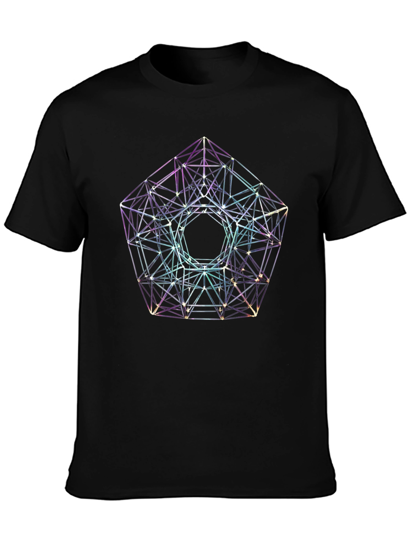 Geometric Shape Black T-Shirt - Modern Design