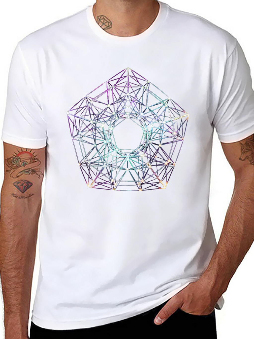 Geometric Shape Black T-Shirt - Modern Design