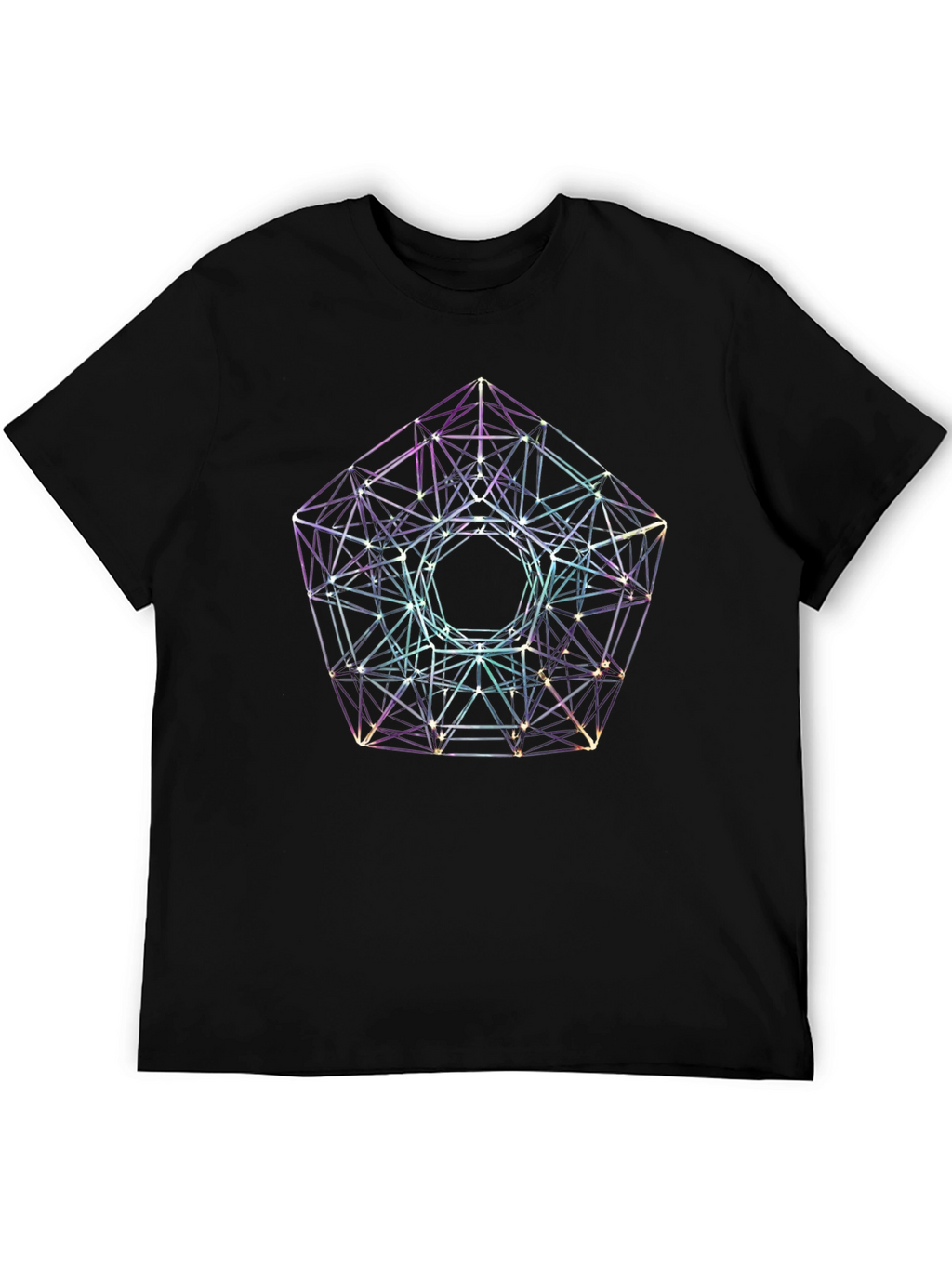 Geometric Shape Black T-Shirt - Modern Design