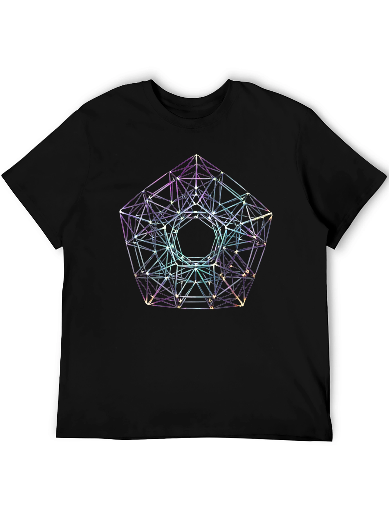 Geometric Shape Black T-Shirt - Modern Design