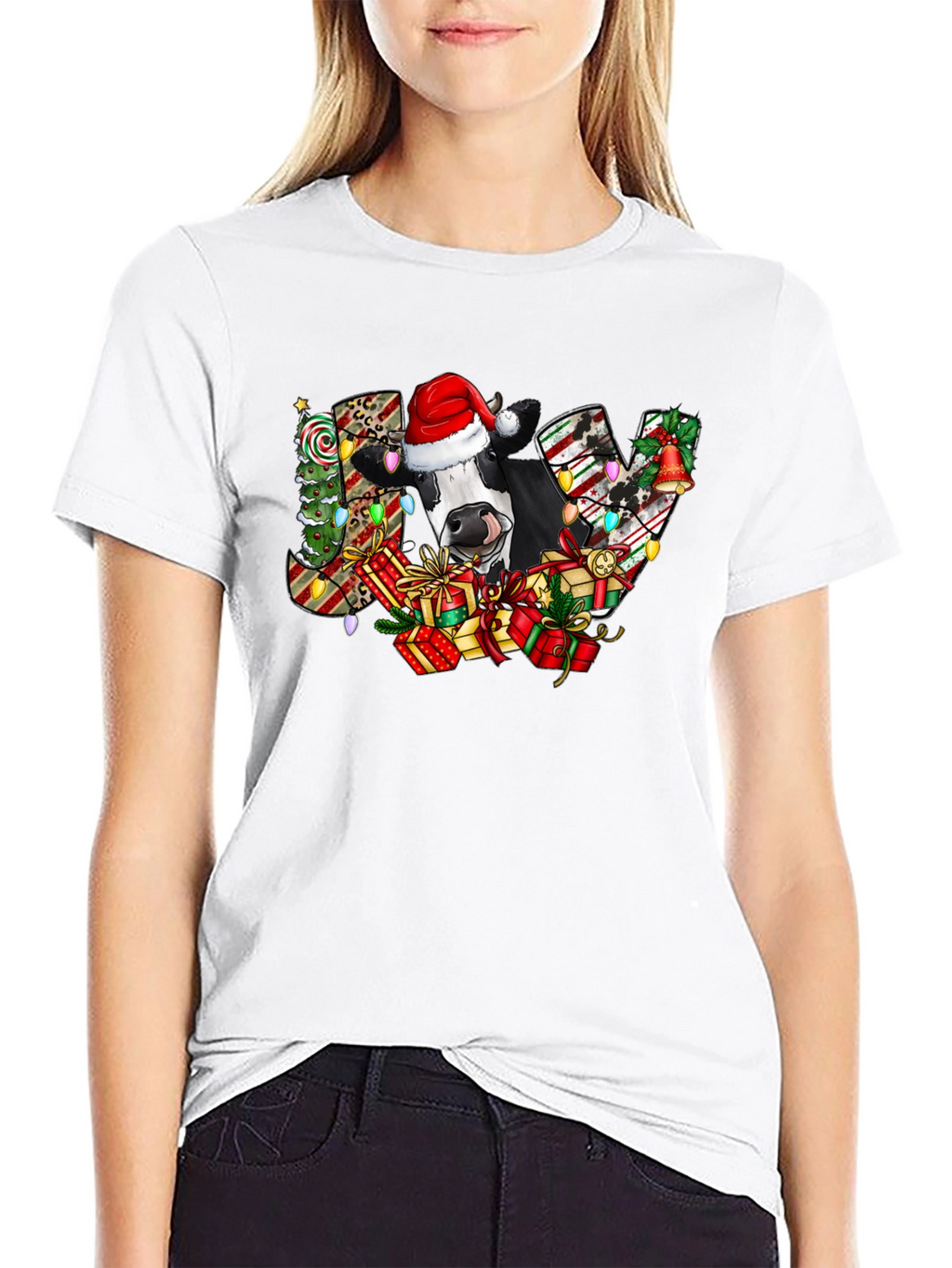 Christmas Cow JOY Graphic Tee