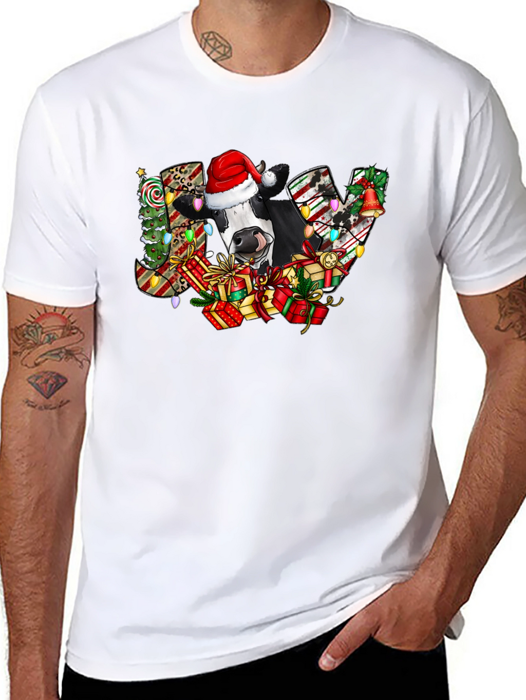 Christmas Cow JOY Graphic Tee