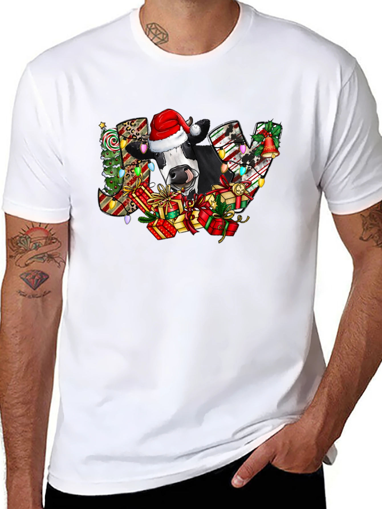 Christmas Cow JOY Graphic Tee