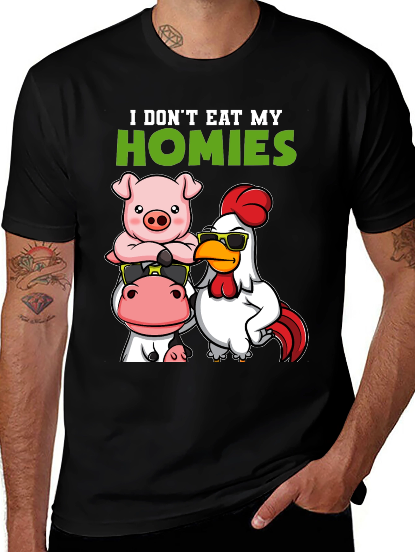 Vegan I Dont Eat My Homies Graphic Tee